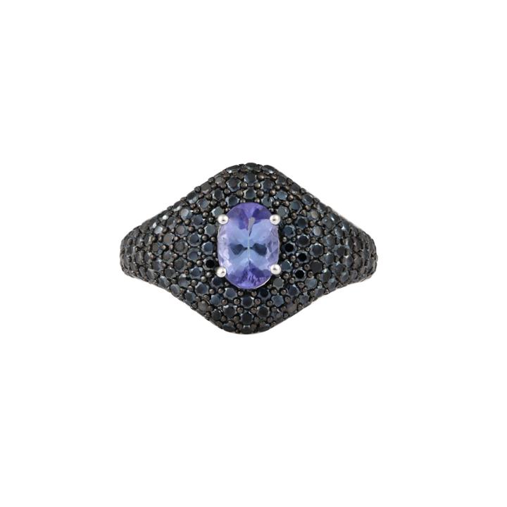 Womens Purple Tanzanite Sterling Silver Cocktail Ring
