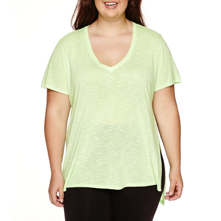 City Streets Short-sleeve High-side-slit Tee - Juniors Plus