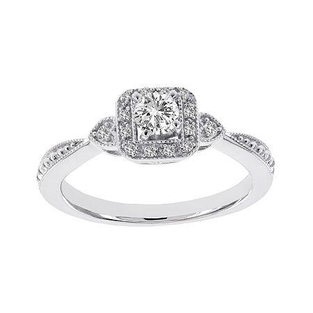 Lumastar 1/3 Ct. T.w. Diamond 14k White Gold Bridal Ring
