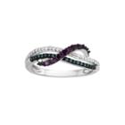 1/3 Ct. T.w. White, Color-enhanced Purple And Blue Diamond Ring