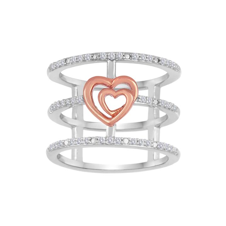 Forevermine 1/5 Ct. T.w. Diamond Two-tone Open-cage Ring