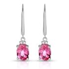 Diamond Accent Lab Created Red Ruby Drop Earrings