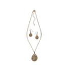 Mixit Gold Scroll Teardrop Jewelry Set