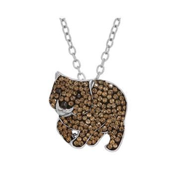 Animal Planet&trade; Australia Wombat Crystal Sterling Silver Pendant Necklace