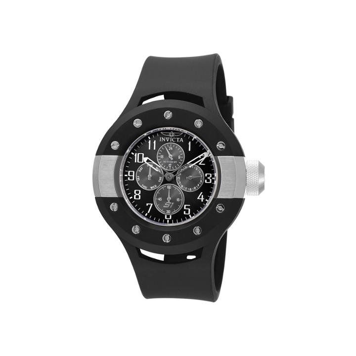 Invicta S1 Rally Mens Black Dial Black Silicone Strap Sport Watch 17384