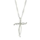 Sparkle Allure&trade; Pure Silver-plated Cubic Zirconia Cross Pendant Necklace