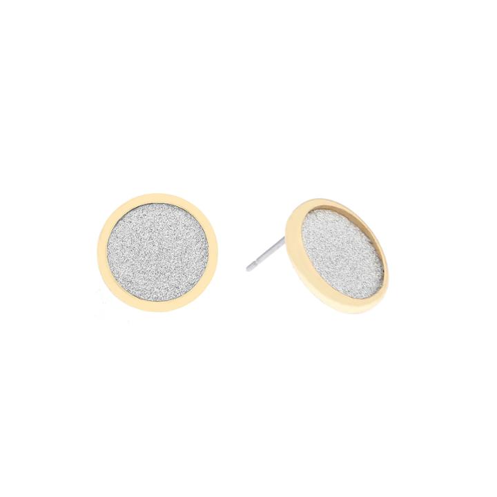 Monet Silver And Goldtone Glitter Stud Earring
