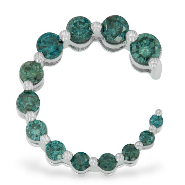 Womens 1 Ct. T.w. Blue Diamond Pendant Necklace