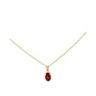 Genuine Red Garnet Diamond-accent 14k Yellow Gold Pendant Necklace