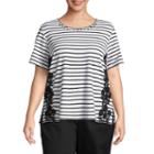 Alfred Dunner In The Limelight Stripe Applique T-shirt- Plus