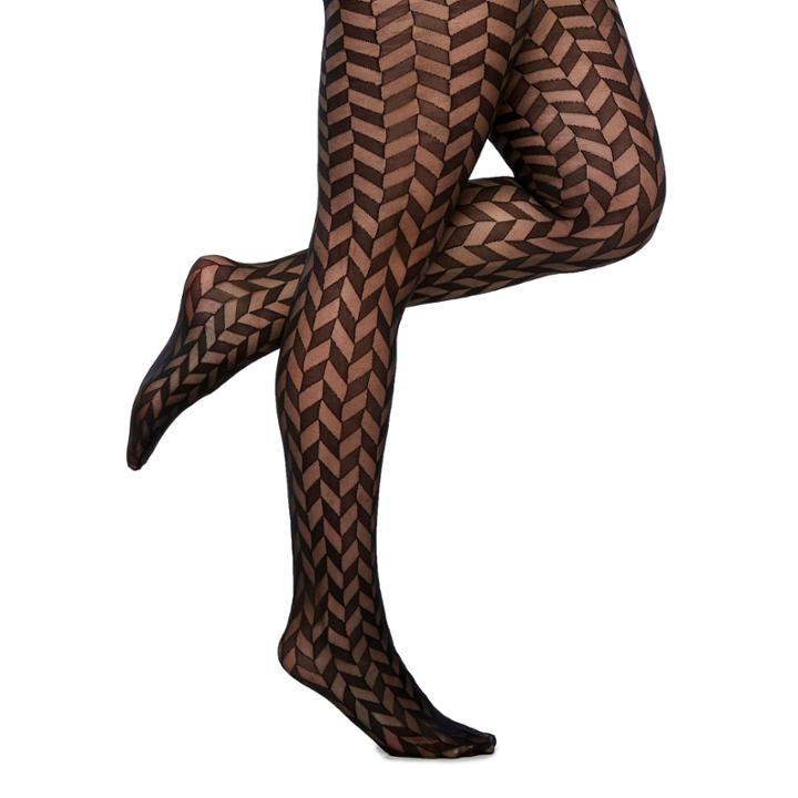 Mixit 1 Pr Sheer Herringbone Tights - Plus