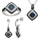 1/10 Ct. T.w. Genuine Color-enhanced Diamond 3-pc. Jewelry Set