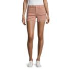 Vanilla Star Blush Destructed Midi Shorts-juniors