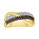 1/4 Ct. T.w. White And Champagne Diamond Crossover Ring