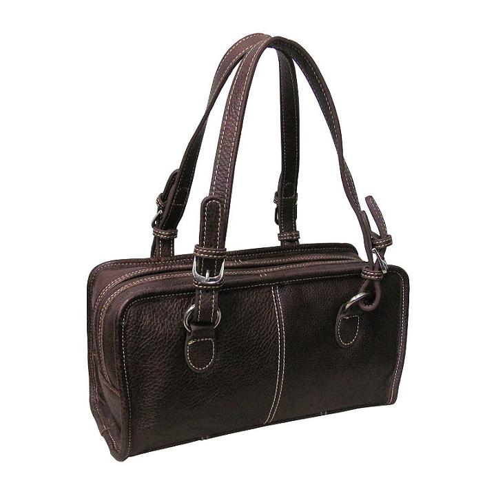 Amerileather Classy Belt Stitched Leather Satchel