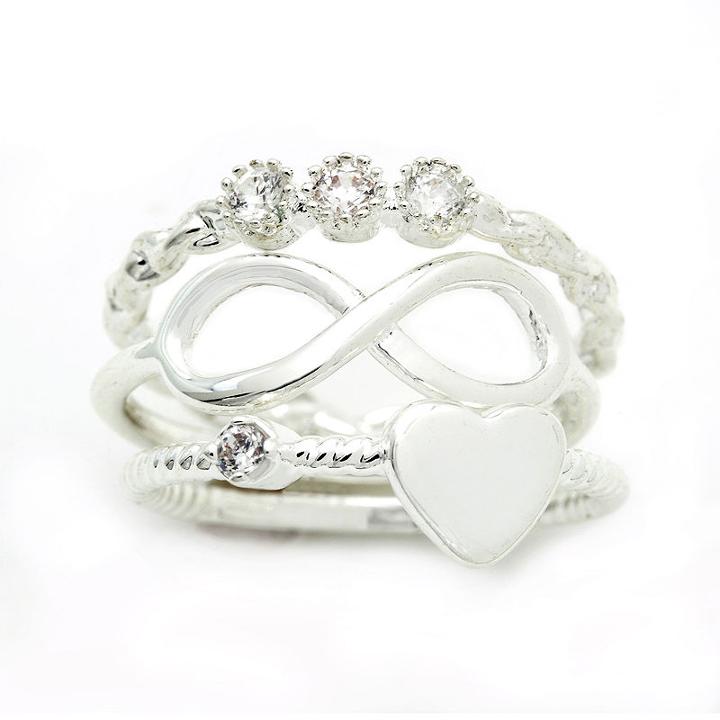 The Skinny Silver-plated 3-pc. Midi Ring Set