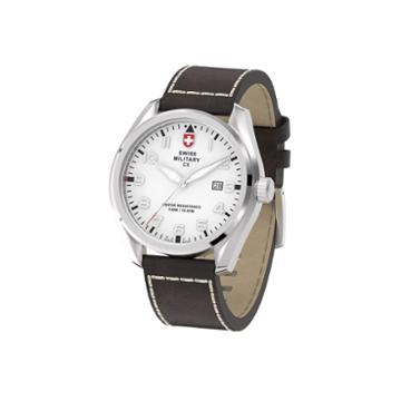 Swiss Military By Charmex Pilot Mens Brown Strap Watch-78333 11 C