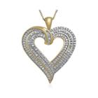 1/2 Ct. T.w. Diamond 10k Yellow Gold Heart Pendant Necklace