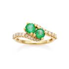 Womens 3/8 Ct. T.w. Green Emerald 14k Gold Cocktail Ring