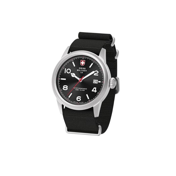 Swiss Military By Charmex Vintage Mens Black Strap Watch-78335 8 B