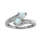 Lab-created Opal & White Sapphire Bypass Ring