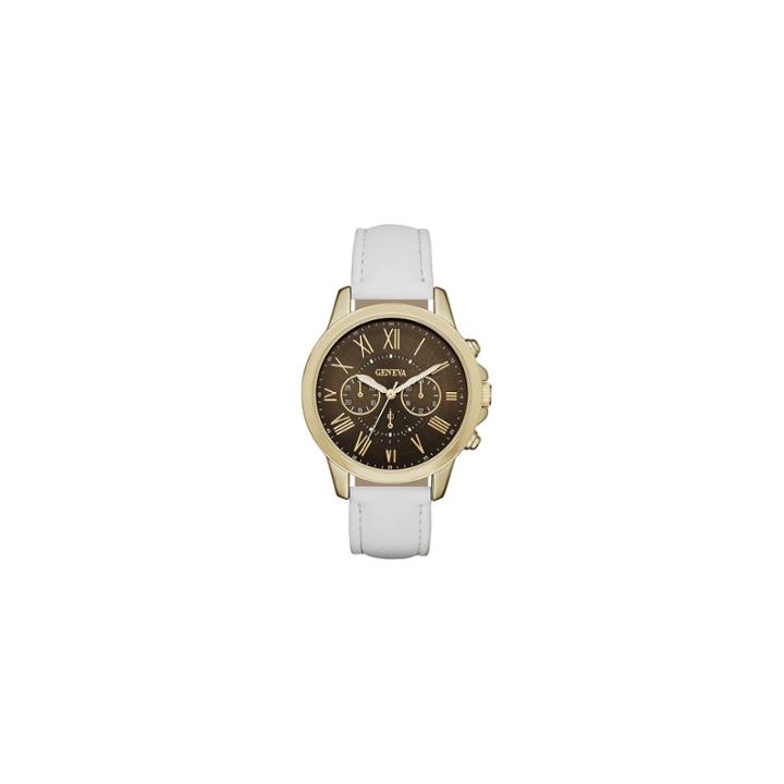 Geneva Womens Gold-tone Strap Watch