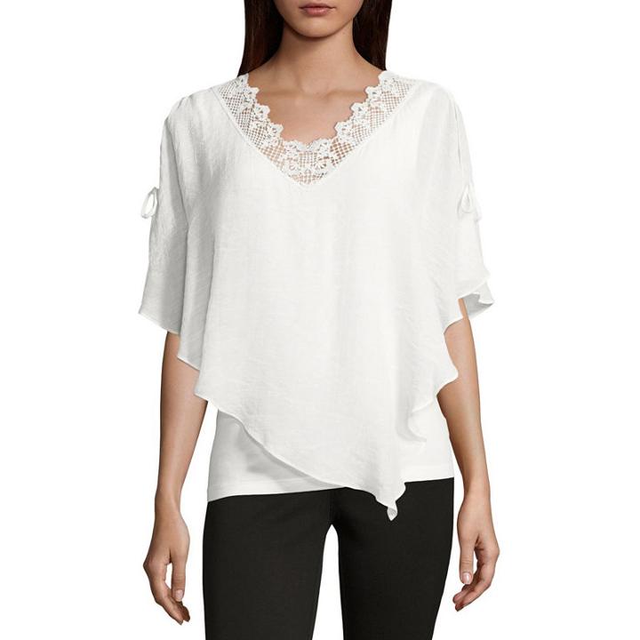 Alyx Elbow Sleeve V Neck Knit Blouse