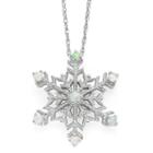 Lab-created Opal Snowflake Pendant Necklace