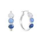 Liz Claiborne Blue 19mm Round Hoop Earrings