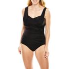 Trimshaper Shirred One-piece Tank Swimsuit - Plus
