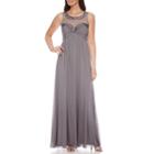 One By Eight Sleeveless Beaded Illusion Gown