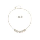 Monet Jewelry Womens 2-pc. Crystal Goldtone Delicate Necklace Set