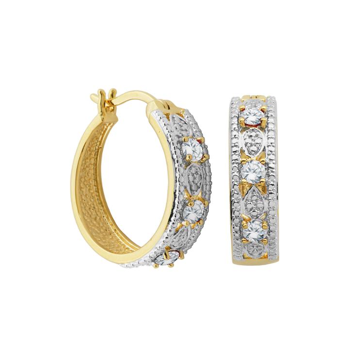 Classic Treasures&trade; Genuine White Topaz And Diamond-accent Hoop Earrings