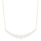 Not Applicable Womens White Pearl 14k Gold Pendant Necklace