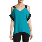 Worthington Color Block Cold Shoulder Tunic