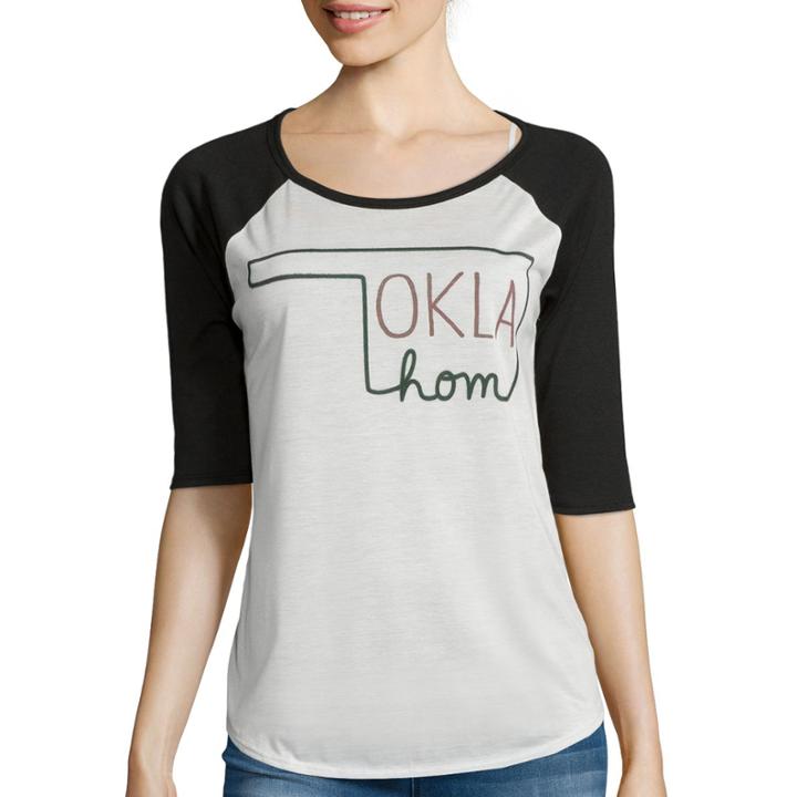 Star Scene Raglan Half-sleeve Screen Print Graphic Baseball T-shirt