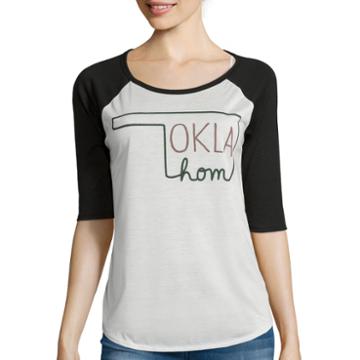 Star Scene Raglan Half-sleeve Screen Print Graphic Baseball T-shirt