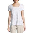 Liz Claiborne Short Sleeve Round Neck T-shirt-womens