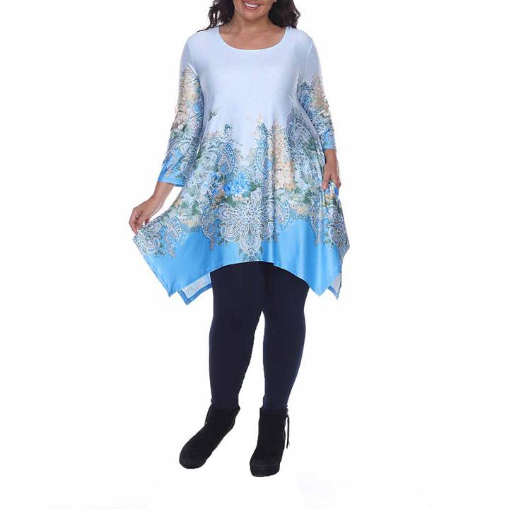 White Mark Inez Tunic Top-plus