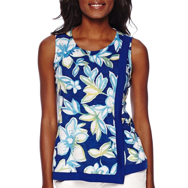 Liz Claiborne Printed Overlay Tank Top