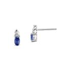 Genuine Blue Sapphire And Diamond-accent 14k White Gold Earrings