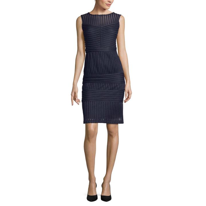 J. Taylor Sleeveless Scuba Sheath Dress
