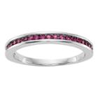 Womens Lead-glass Filled Ruby 14k Gold Wedding Band