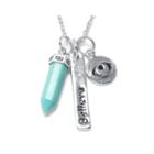 Silver Reflections&trade; Simulated Turquoise Silver-plated Believe Evil Eye Pendant Necklace