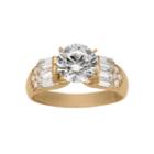 Womens 3 Ct. T.w. Round White Cubic Zirconia 10k Gold Engagement Ring
