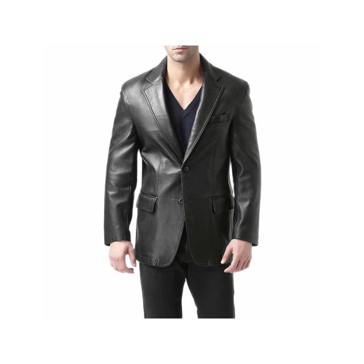 Bgsd Men's Grant Two Button Lambskin Leather Blazer