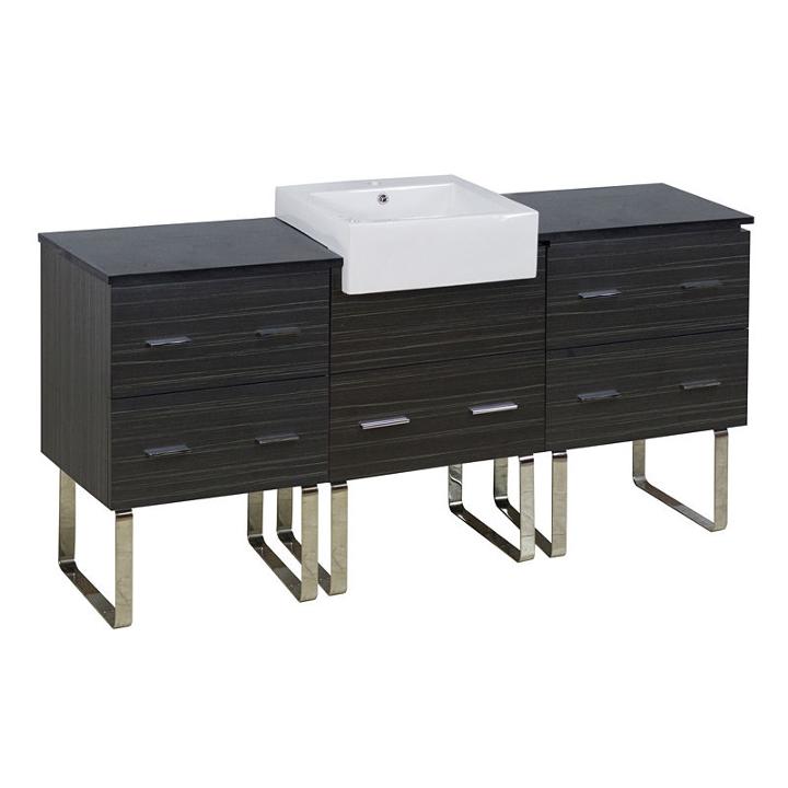 69.25-in. W 18-in. D Modern Plywood-melamine Vanity Base Set Only In Dawn Grey