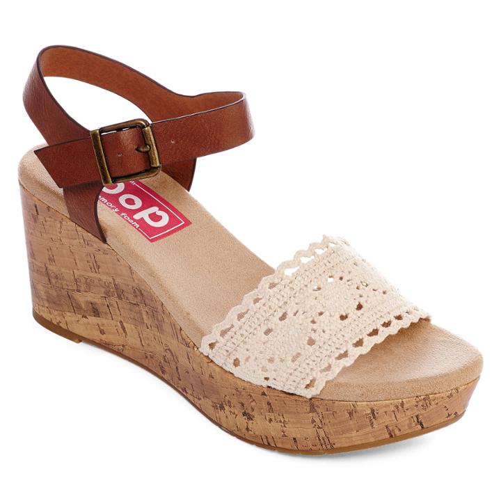 Pop Olivia Crochet Wedge Sandals