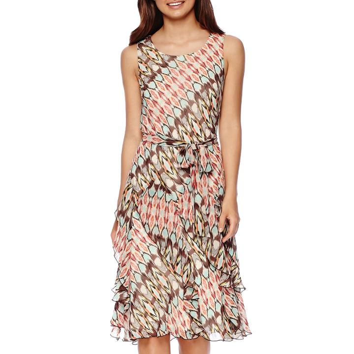 Robbie Bee Sleeveless Print Fit-and-flare Dress