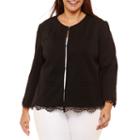 Liz Claiborne Jacket With Lace Hem- Plus